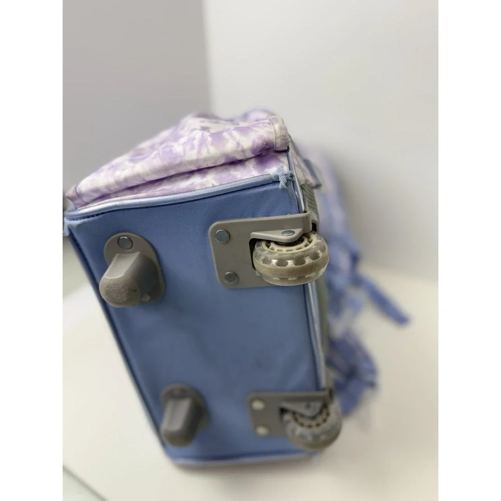 Pottery Barn Kids Mackenzie Rolling‎ Backpack Lavender Tie Dye Heart Purple Used